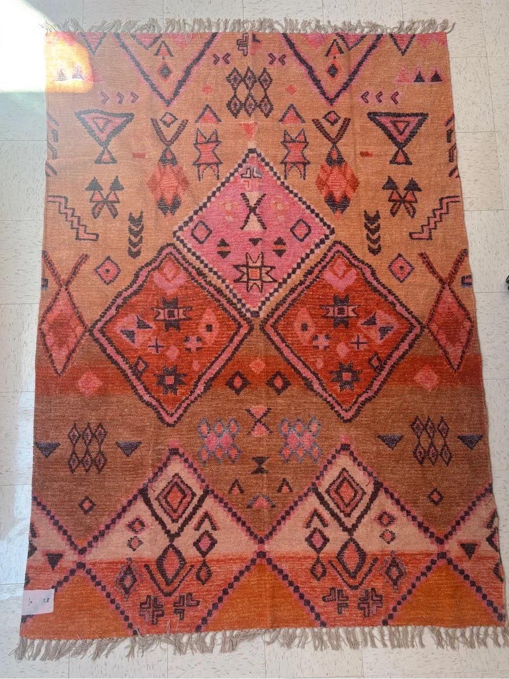 Urban Outfitters Aziza Printed Chenille Rug 5x7 Brand New
